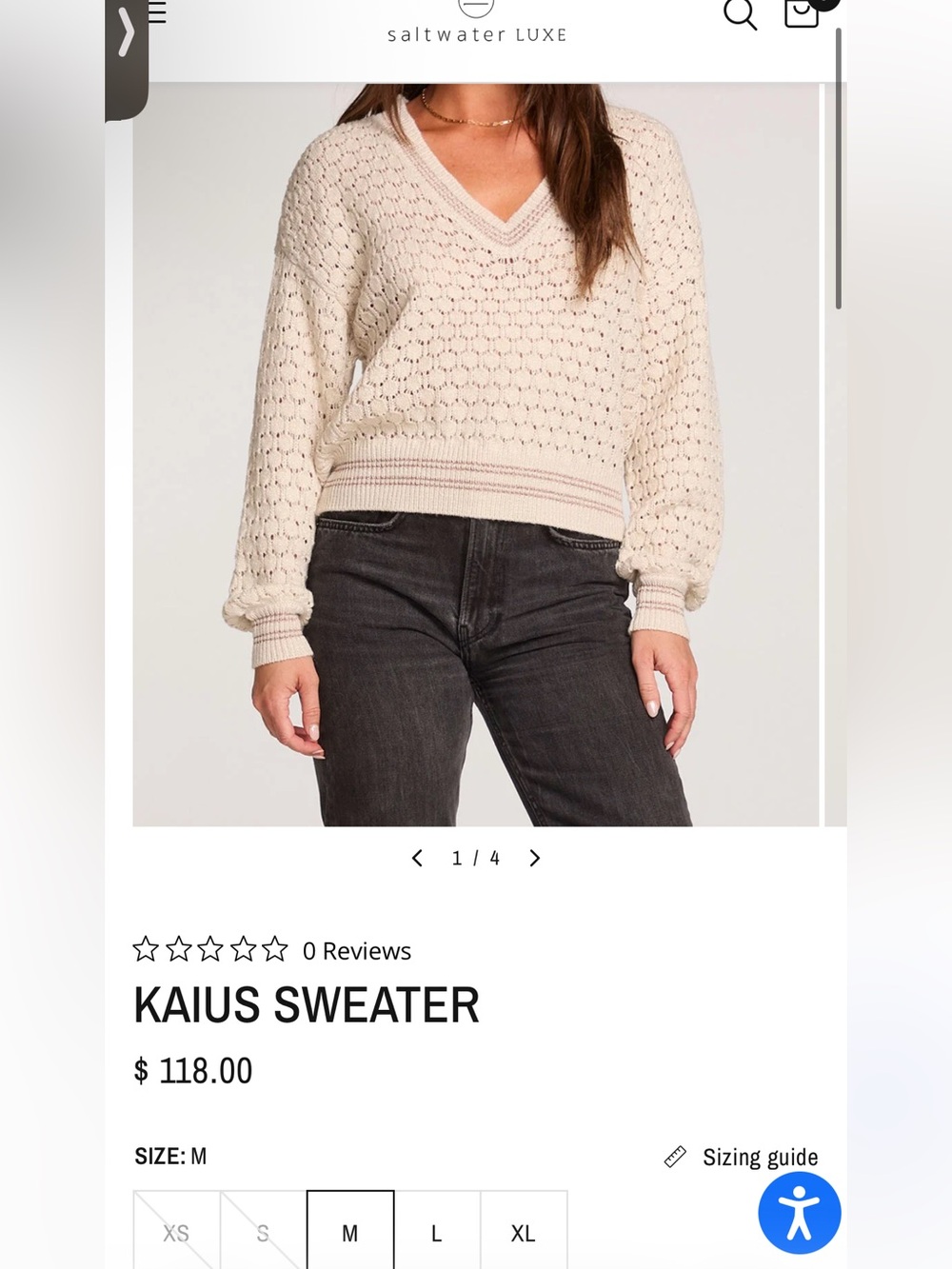 Saltwater Luxe Kaius Sweater Sz M